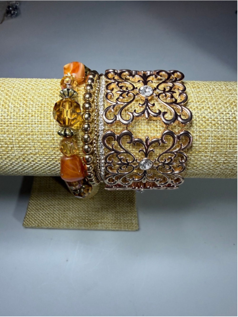 Gold and Amber Bracelet Bundle